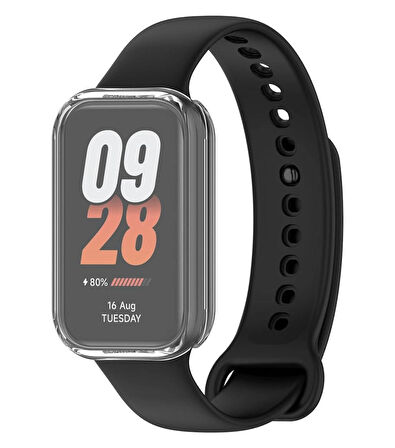 Xiaomi Mi Band 8 Active / Redmi Smart Band 2 Uyumlu Şeffaf Silikon Kasa ve Ekran Koruyucu