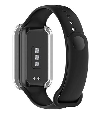 Xiaomi Mi Band 8 Active / Redmi Smart Band 2 Uyumlu Şeffaf Silikon Kasa ve Ekran Koruyucu