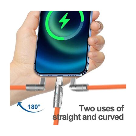SPRANGE 180 Derece Döner Başlıklı TYPE-C Lightning  Kablosu / - Xiaomi - Redmi Kablo SMC-CC x