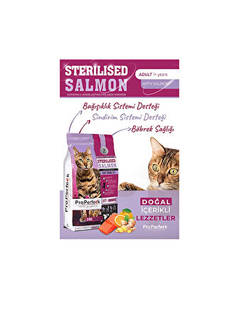 PREMİUM KISIRLAŞTIRILMIŞ SOMONLU PORTAKALLI KEDİ MAMASI 10 KG