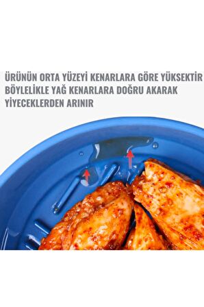 Dolphfin Air Fryer Silikon Pişirme Kabı Yemek ve Kek Kalıbı Xiaomi 3,5L ve Philips 4,1L Uyumlu Özel Tasarım