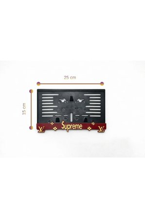 Motorsiklet Plakalık Pleksi Supreme Sarı Kırmızı