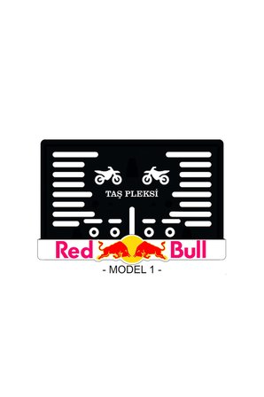 REDBULL MOTOR PLAKALIK TÜM MOTORSİKLET MODELLERİNE UYUMLU 3D LUX PLEKSİ PARLAK PLAKALIK