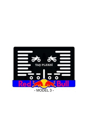 REDBULL MOTOR PLAKALIK TÜM MOTORSİKLET MODELLERİNE UYUMLU 3D LUX PLEKSİ PARLAK PLAKALIK