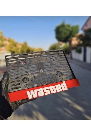 Wasted Motor Takmatik Pleksi Plakalık (Beyaz-Kırmızı)
