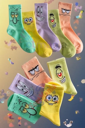 Unisex Desenli Kolej Çorap Seti 5'li Paket