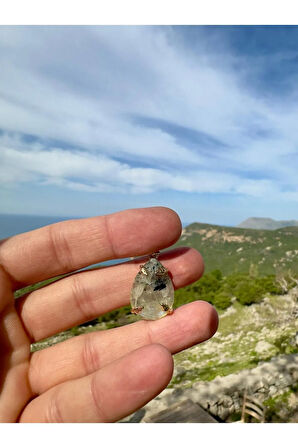 Doğaltaş Medusa Pirenhite Taşı Kolye Kararmaz Zincirsiz