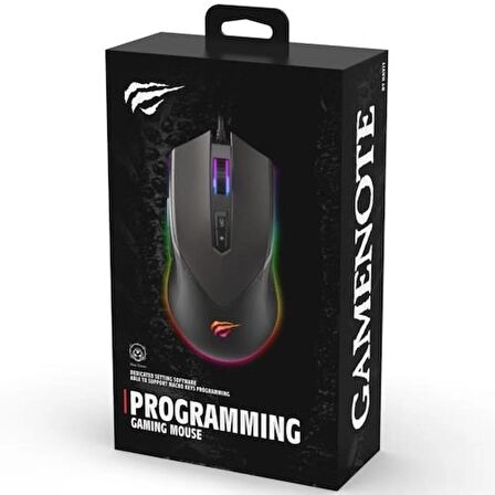 GameNote MS814 Kablolu RGB Gaming Mouse Siyah  USB/Ayarlanabilr RGB ışıklı/DPI