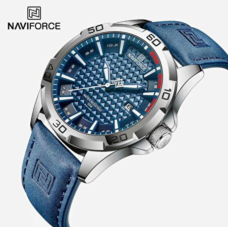 Naviforce Lacivert Deri Kayışlı Analog Kol Saati