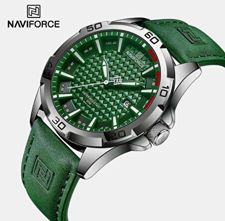 Naviforce Yeşil Deri Kayışlı Analog Kol Saati