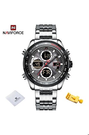 Naviforce Digital Analog Çelik Kayışlı Kol Saati