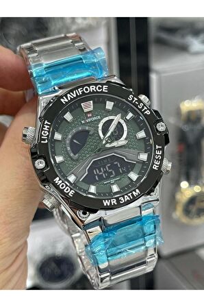 Naviforce Çelik Kordon Analog Digital kol saati