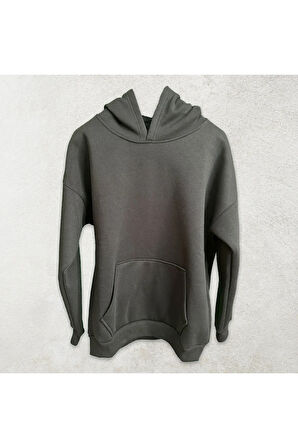 Stay Strong Never Give Up Baskılı Kapüşonlu Sweatshirt Hoodie Kalın Kumaş 3 İplik Şardonlu