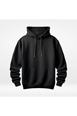 Stay Strong Never Give Up Baskılı Kapüşonlu Sweatshirt Hoodie Kalın Kumaş 3 İplik Şardonlu