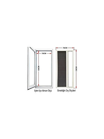 Sineklik Akordiyon Kapı Pencere Sinekliği Antrasit 200x90 cm