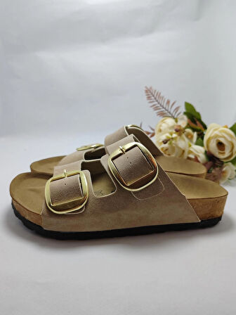 Mantar Taban Birkenstocks Model Arızona Model Çift Tokalı Ortopedik Terlik