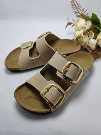 Mantar Taban Birkenstocks Model Arızona Model Çift Tokalı Ortopedik Terlik