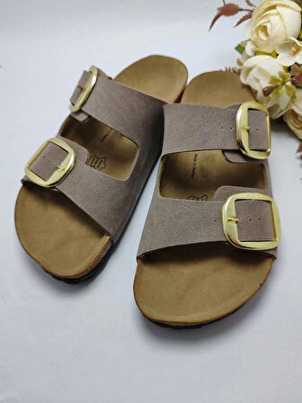 Mantar Taban Birkenstocks Model Arızona Model Çift Tokalı Ortopedik Terlik