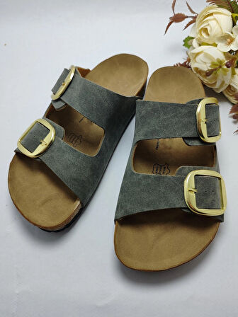 Mantar Taban Birkenstocks Model Arızona Model Çift Tokalı Ortopedik Terlik