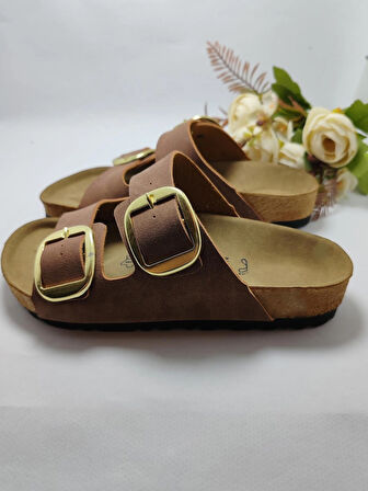 Mantar Taban Birkenstocks Model Arızona Model Çift Tokalı Ortopedik Terlik