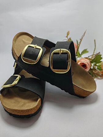 Mantar Taban Birkenstocks Model Arızona Model Çift Tokalı Ortopedik Terlik