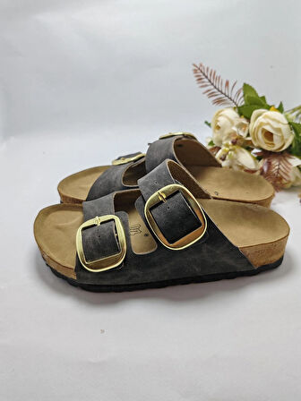 Mantar Taban Birkenstocks Model Arızona Model Çift Tokalı Ortopedik Terlik