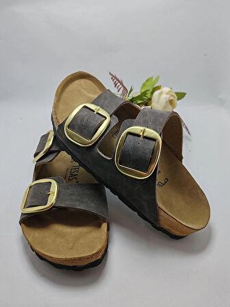 Mantar Taban Birkenstocks Model Arızona Model Çift Tokalı Ortopedik Terlik