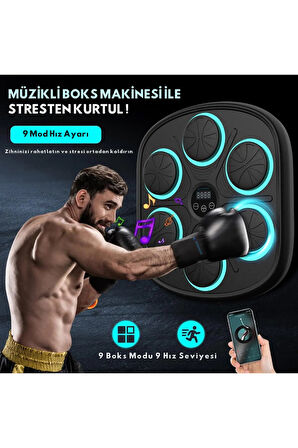 Boks Eğitim Makinesi Müzikli Bluetooth Hoparlör Boks Egzersizi Makinesi