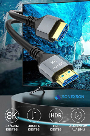 Ultra Yüksek Hızlı 8k Hdmi 2.1 Kablo 2 Metre