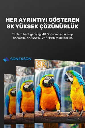 Ultra Yüksek Hızlı 8k Hdmi 2.1 Kablo 2 Metre