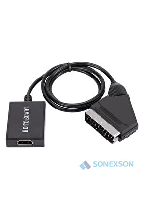 5083 Hdmi To Scart 1080p Hd Av Video Çevirici Dönüştürücü Adaptör