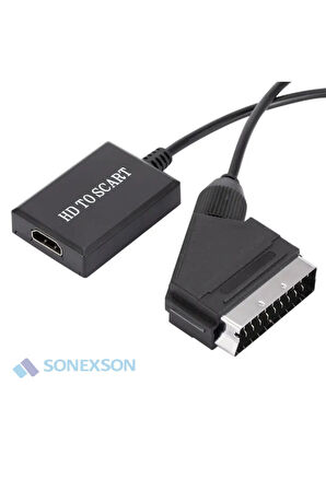 5083 Hdmi To Scart 1080p Hd Av Video Çevirici Dönüştürücü Adaptör