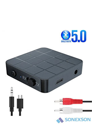 Bluetooth Ses Alıcı Verici Aux Rca Usb Stereo Kablosuz Mikrofonlu Araba Tv Pc Rx Tx Receiver