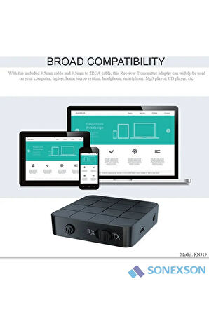 Bluetooth Ses Alıcı Verici Aux Rca Usb Stereo Kablosuz Mikrofonlu Araba Tv Pc Rx Tx Receiver