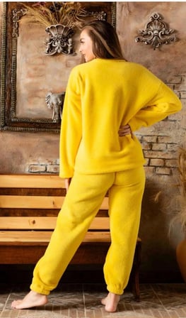 SUNZER HOMEWEAR twiti kadın sarı peluş