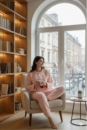 SUNZER HOMEWEAR kadın pembe kışlık peluş takım