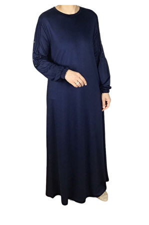 KRİSTAL İKİ İPLİK KOL DÜĞME DETAYLI MEVSİMLİK ELBİSE