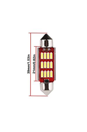 Sofit Led Canbus 39mm Iç Aydınlatma Plaka Lamba T10 2 Adet