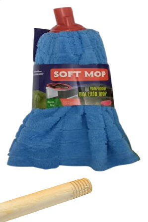 Soft Mop Mikrofiber Havlu Paspas Mop Ucu Ahşap Sapı Takım