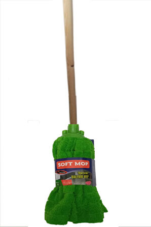 Soft Mop Mikrofiber Havlu Paspas Mop Ucu Ahşap Sapı Takım