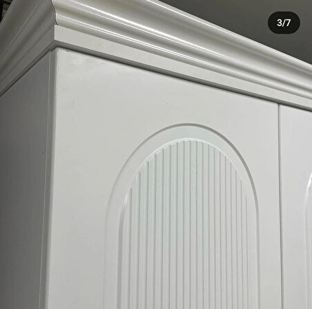 %100 MDF Soho Çizgili Desen 3 Kapılı Bebek & Çocuk Gardırop
