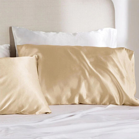 2 Adet Özel Seri İpek Saten Yastık Kılıfı 50x70 cm Lüks Konfor & İpeksi Şıklık