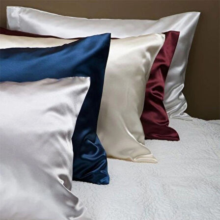 2 Adet Özel Seri İpek Saten Yastık Kılıfı 50x70 cm Lüks Konfor & İpeksi Şıklık