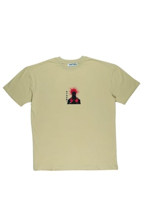 Lenithra Solarpunk Sırt Baskılı Unisex Oversize T-shirt Bej / XL