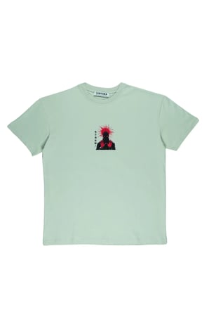 Lenithra Solarpunk Sırt Baskılı Unisex Oversize T-shirt Gri / 2XL