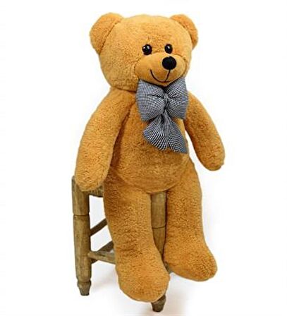 90 cm Papyonlu Peluş Ayıcık - % 100 YERLİ