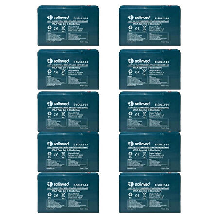 12V 14AH VRLA Tipi Elektrikli Bisiklet Aküsü 2 Yıl Garantili (10 ADET)