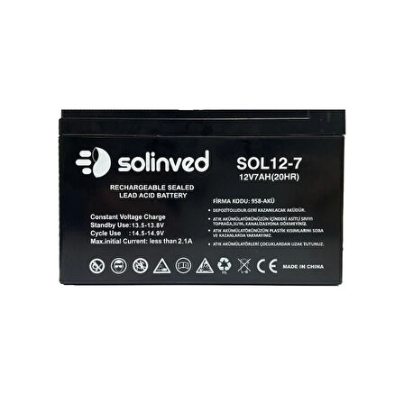 12V 7AH Ups Ve Alarm Aküsü 2 Yıl Garantili (5 ADET)