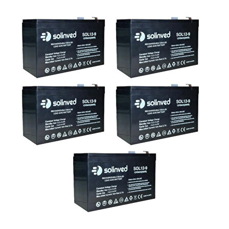 12V 9AH Ups Ve Alarm Aküsü 2 Yıl Garantili (5 ADET)