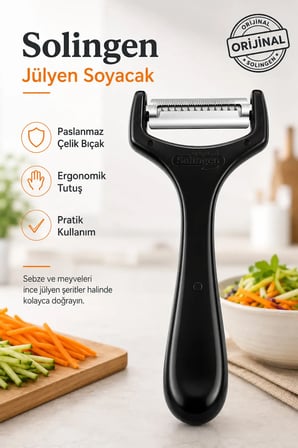 Jülyen Soyacak Paslanmaz Çelik Bıçaklı Sebze Meyve Soyucu Kabak Havuç Dilimleyici